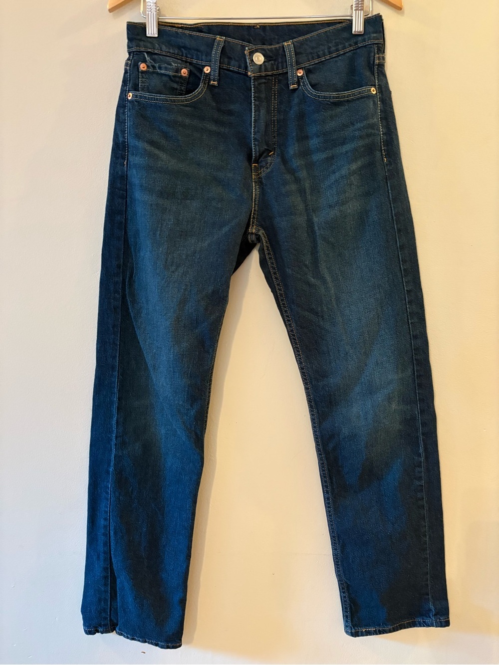 Levi’s 505 Regular Fit Straight Leg Jeans Dark Blue, Men’s Size 30x30. - Picture 2 of 9